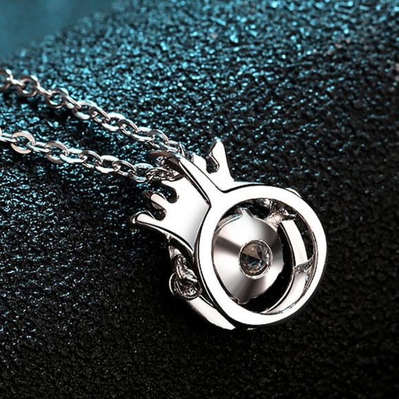 Certified 1/2ct. t.w. Diamond Moissanite Crown Necklace NEW - Picture 3 of 7